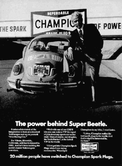 Champion Spark Plugs ad with Vittoni and GTV